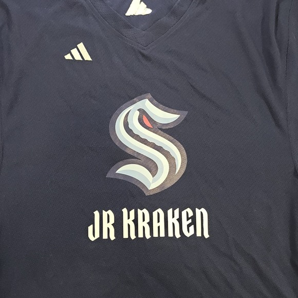 Adidas Seattle Kraken‎ Jr Ice Hockey Jersey NHL Adult Size Small Blue - Picture 2 of 7
